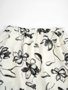 Ink Style Floral Print Midi Skirt