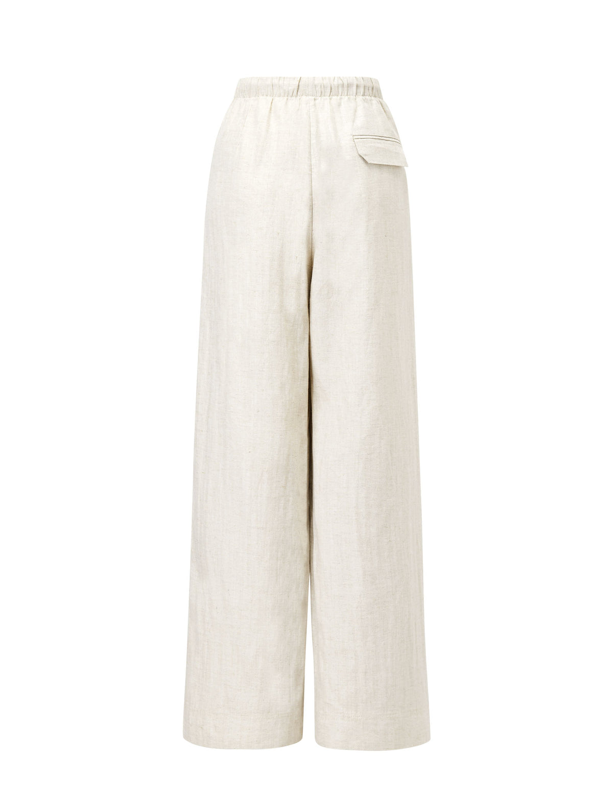 Linen Wide-Leg Drawstring Pants
