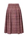 Wool-Blend Plaid Midi Skirt