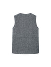 Textured Button Front Sleeveless Utility Vest