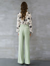 Sage Green High Waisted Wide Leg Pants