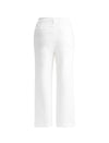 High-Waisted White Cropped Pants