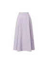 Purple Pleated A-Line Midi Skirt
