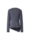 Vintage-Style Cowl Neck Top with Asymmetrical Hem