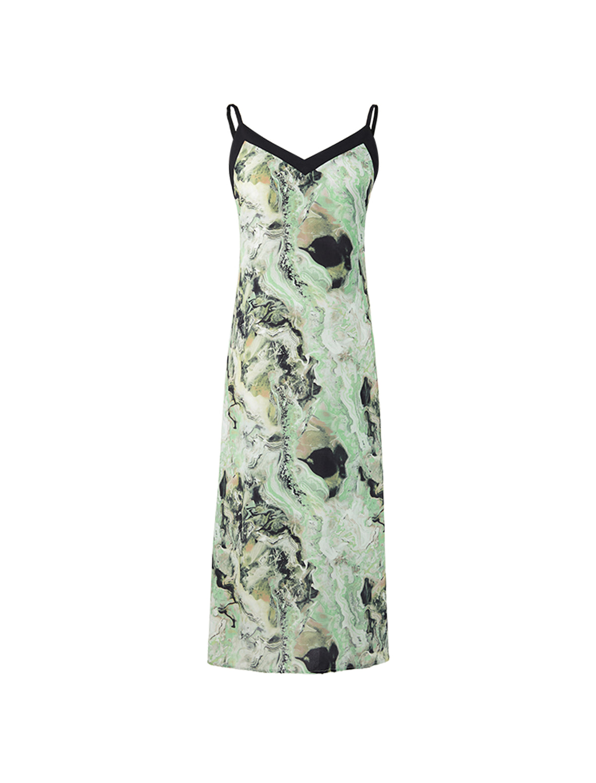 Contrast Trim Slip Midi Dress