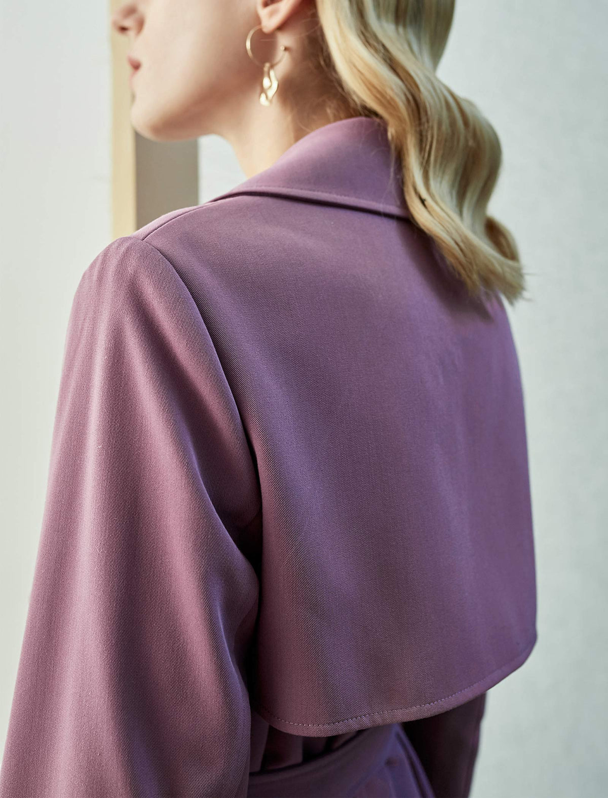 Collared Belted Relaxed Straight-Fit Trench Coat
