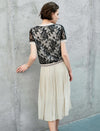 Lace Floral Short Sleeve Top