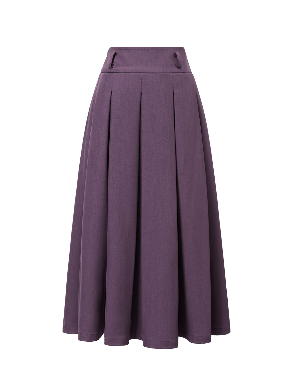 Purple Pleated Midi Skirt