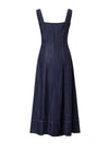 Denim Square Neck Midi Dress