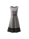 Striped Sleeveless Belted Dress