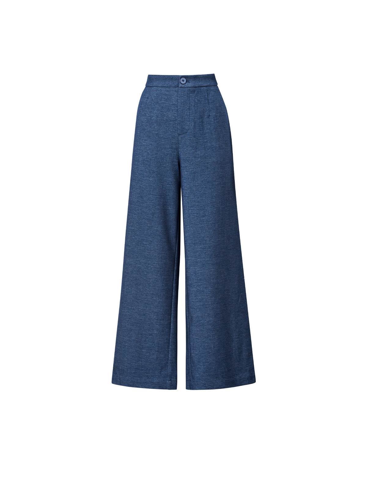 Front Pleated Wide Leg Pockets Detail Casual Pants