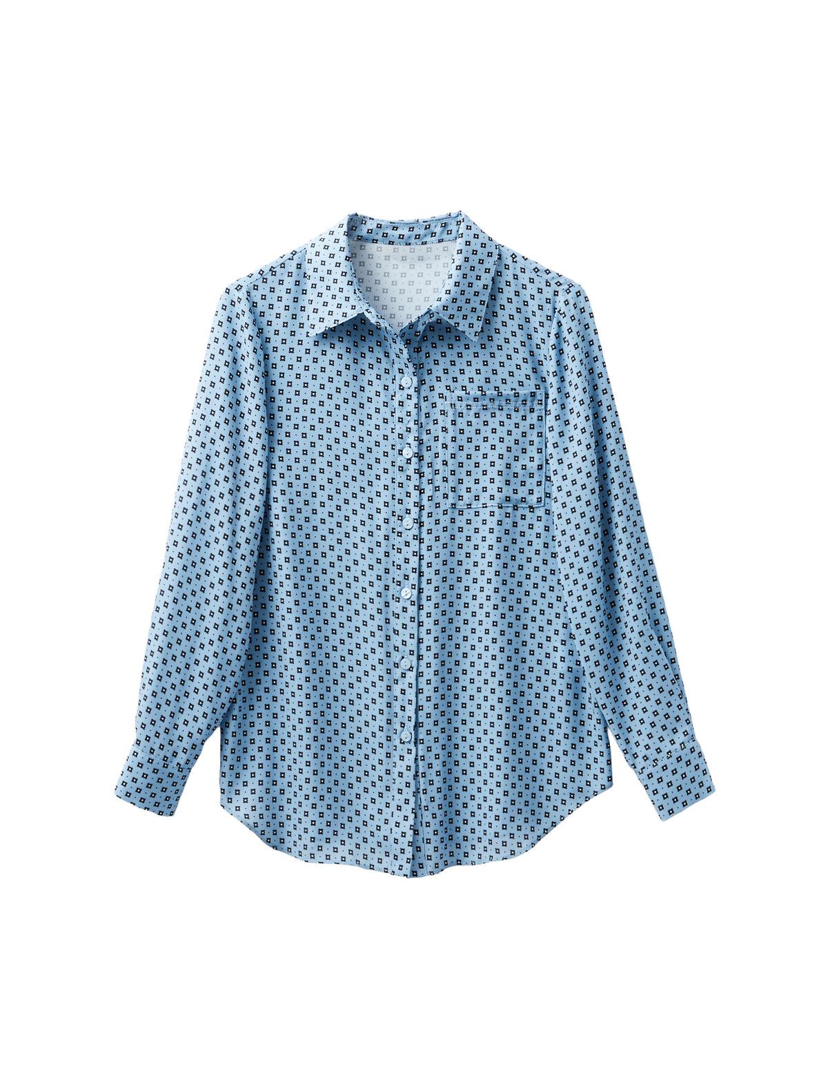 Geometric Print Button Down Blouse