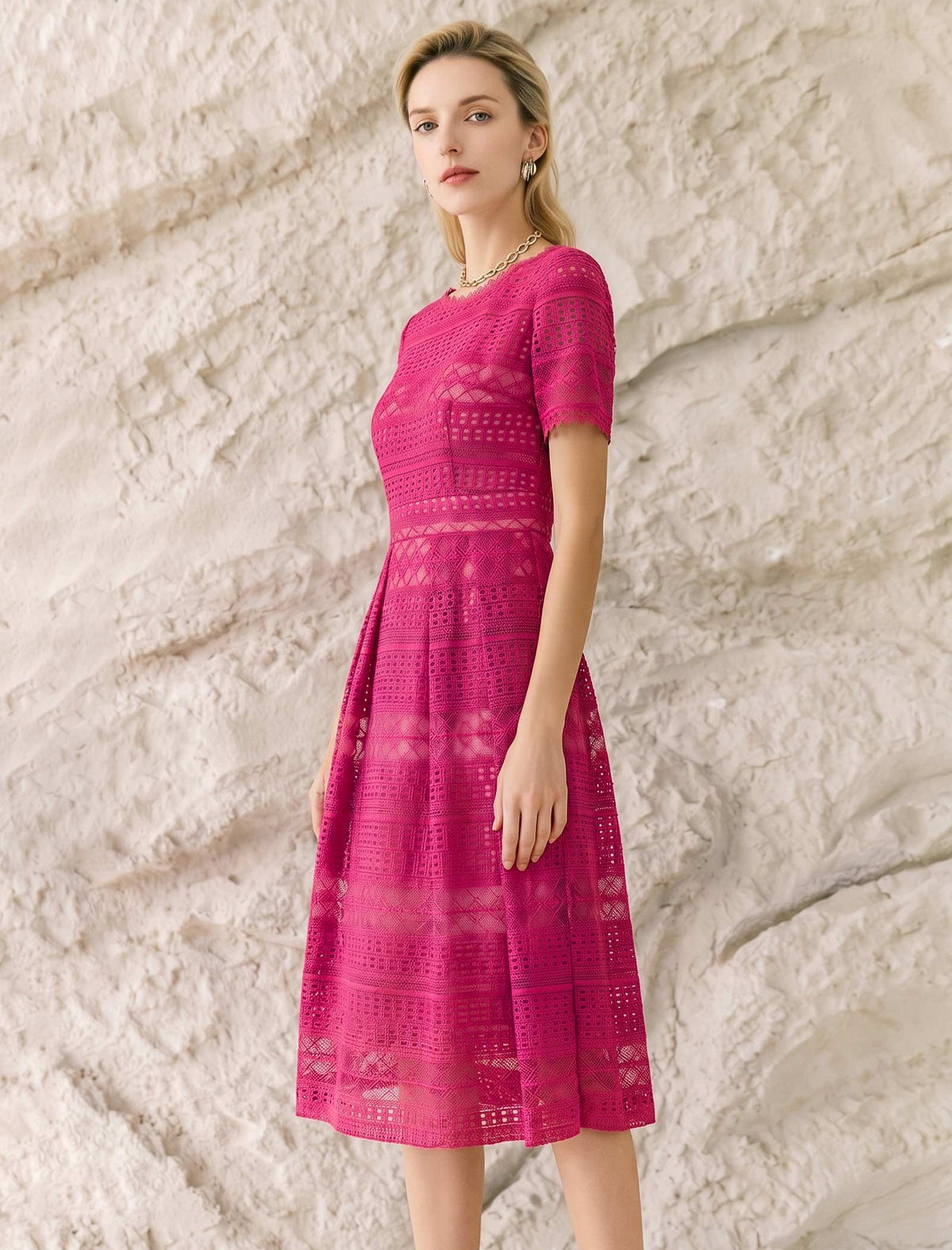 Salerno Soft Lace A-Line Midi Dress