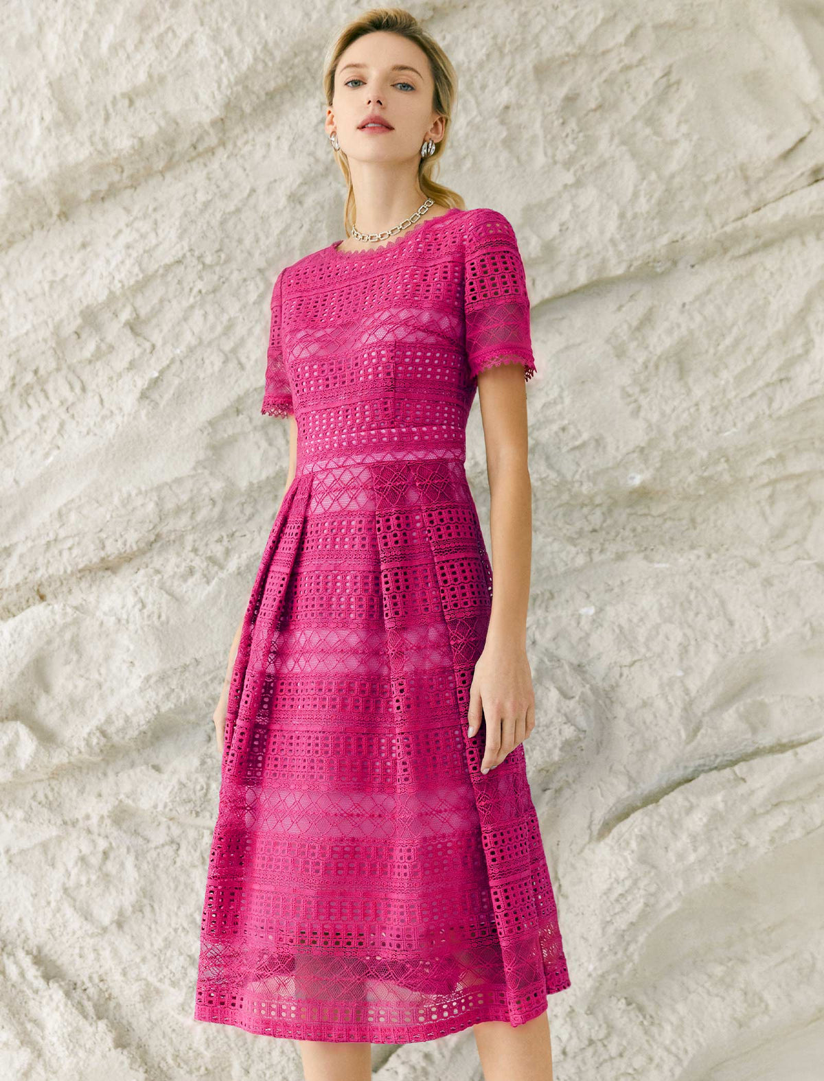 Salerno Soft Lace A-Line Midi Dress
