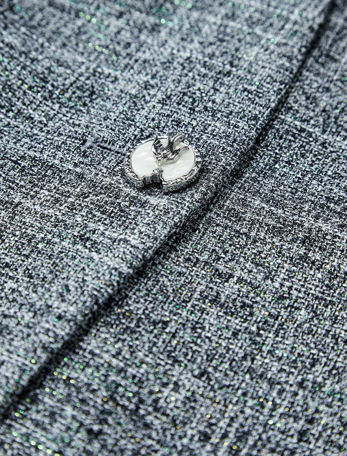 Grey Textured Cropped Blazer