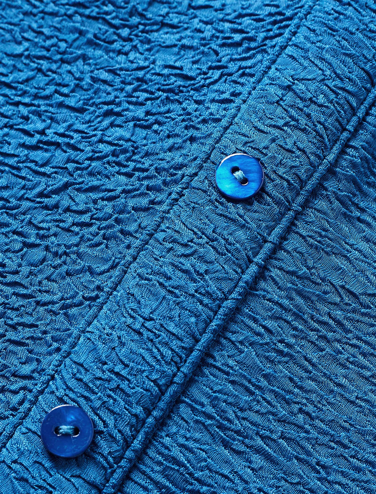 Vintage Pleated Button Textured Detail Polo Shirt