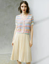 Solid Color Pleated A-Line Skirt