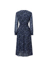Floral Print V-Neck Long Sleeve Midi Dress