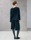 100% Wool Hooded Half-Button Pocket Relaxed Sweater