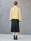 Embossed Cross-Front V-Neck Cropped Jacket