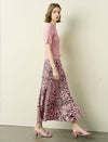 Leopard Print Fishtail Midi Skirt