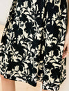 Beaded Neckline Black Floral Jacquard Sleeveless Dress