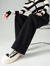 Stylish Black Drawstring Wide Leg Pants