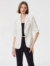Lightweight Ruched Sleeve Blazer