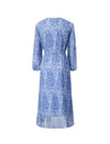 V‑Neck Drawstring Floral Chiffon Midi Dress