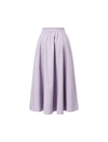 Purple Pleated A-Line Midi Skirt