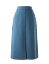 Front Slit Pocket Detail Midi Pencil Skirt