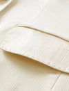 Champagne Textured Ruched Sleeve Blazer