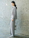 Grey Textured Drawstring Waist Tencel Shirt
