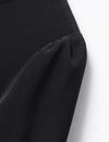 Black Puff Sleeve Midi Dress