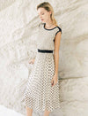 Sleeveless Chiffon Polka Dot Dress