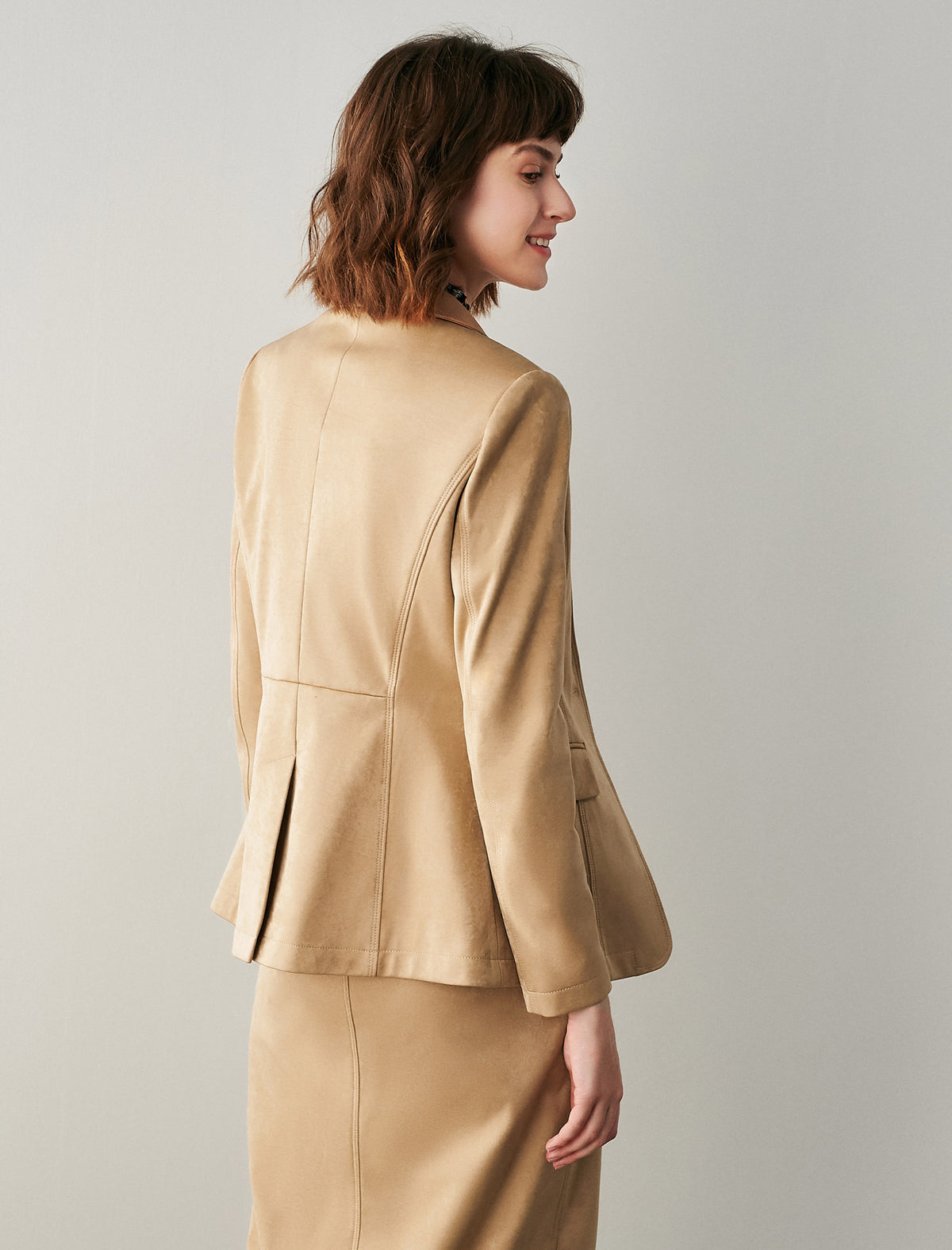 Classic Refined Button-Front Blazer