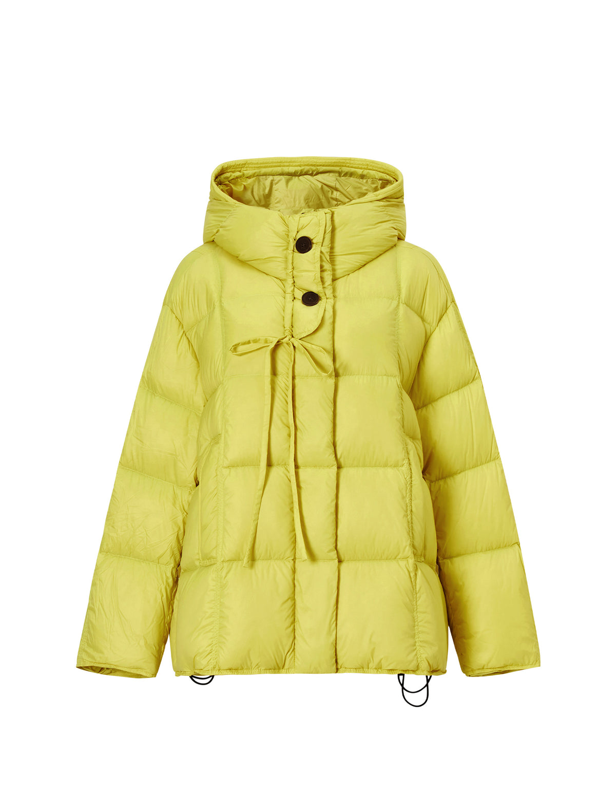 Hooded Dual-Drawstring Zip-Front Cropped Puffer Jacket