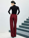 Pocket Straight-Fit Wide-Leg Pants