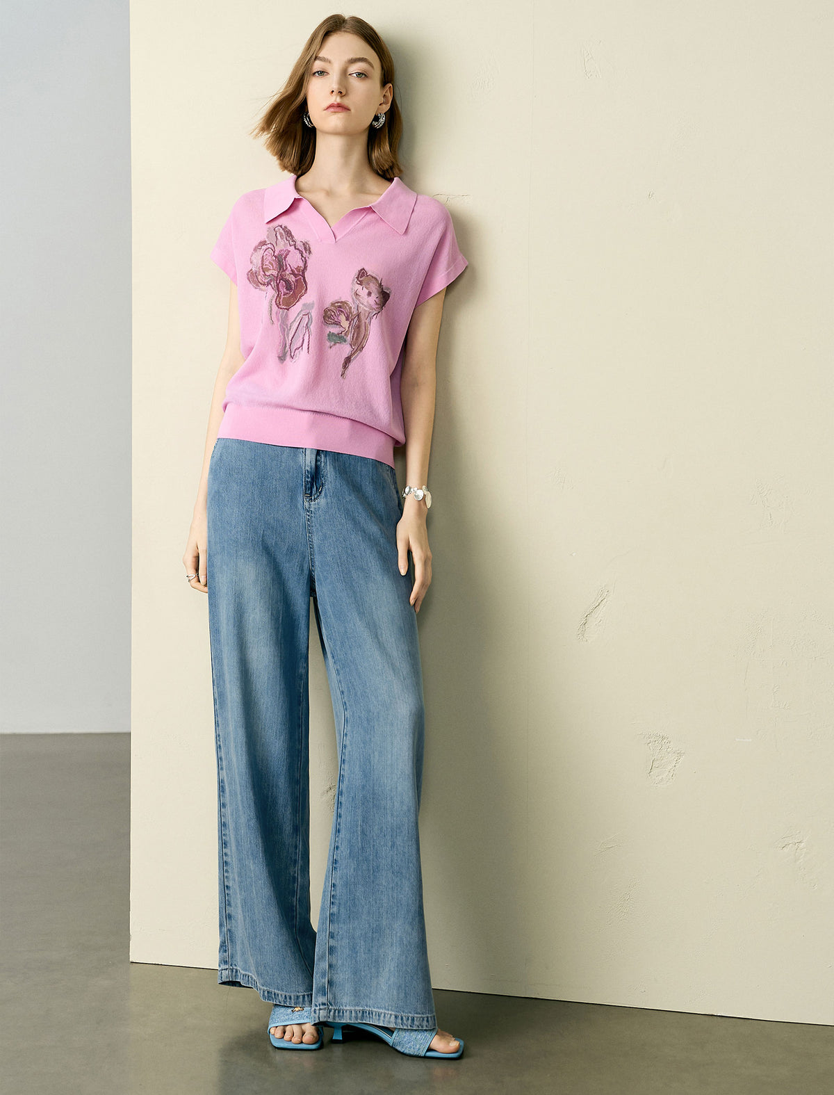 Light Wash Straight-Leg Jeans