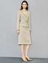 Champagne Textured Belted Blazer