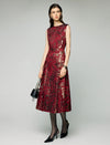 Jacquard Crewneck Sleeveless A-Line Midi Dress