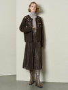 Chocolate Brown Floral Embroidered Cardigan