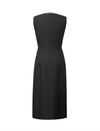 Embellished Neckline Asymmetric Midi Dress