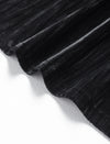 Black Velvet Contrast Trim Midi Dress