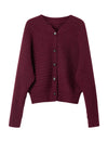Burgundy Sparkle Knit Cardigan