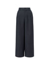 High Waisted Linen Blend Pleated Wide Leg Pants