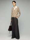 Wool Blend Pleated High-Waist Wide-Leg Pants