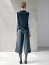 Double-Pleat Cuffed Cropped Wide-Leg Pants