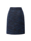 Navy Blue Tweed Mini Skirt