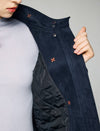 Embroidered Geometric Stand-Collar Zip-Front Jacket